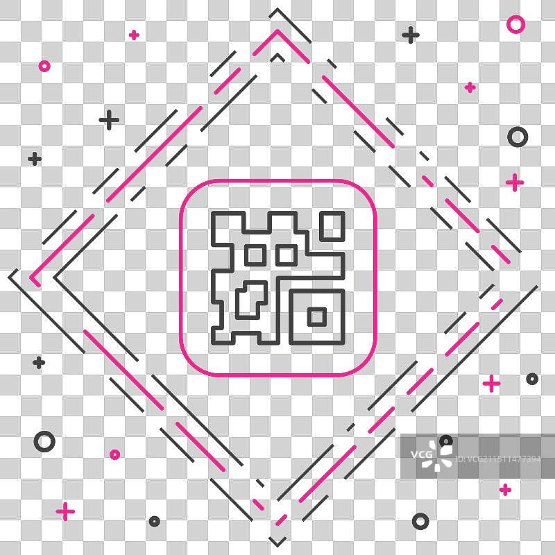 用于智能手机扫描的二维码示例线条图标图片素材
