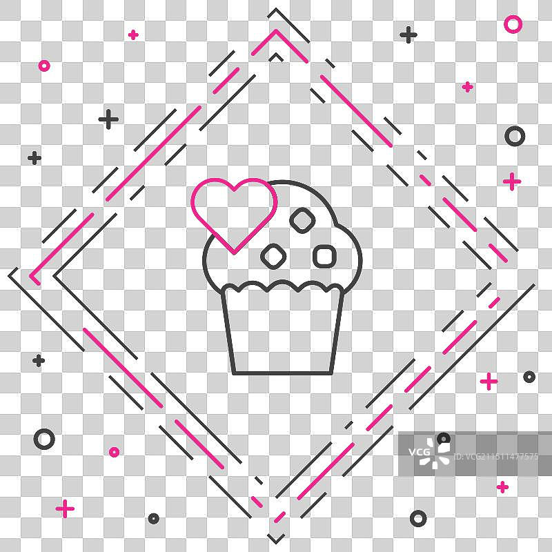 线条心形结婚蛋糕图标图片素材