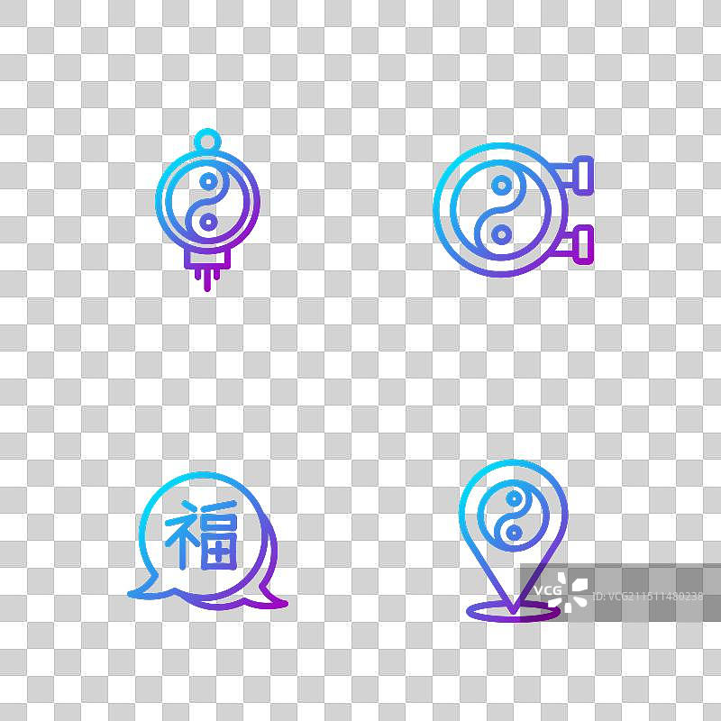 阴阳符号中国新年剪纸图片素材