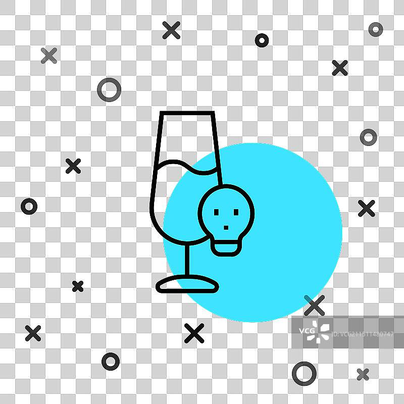 黑色线条中毒酒精图标图片素材