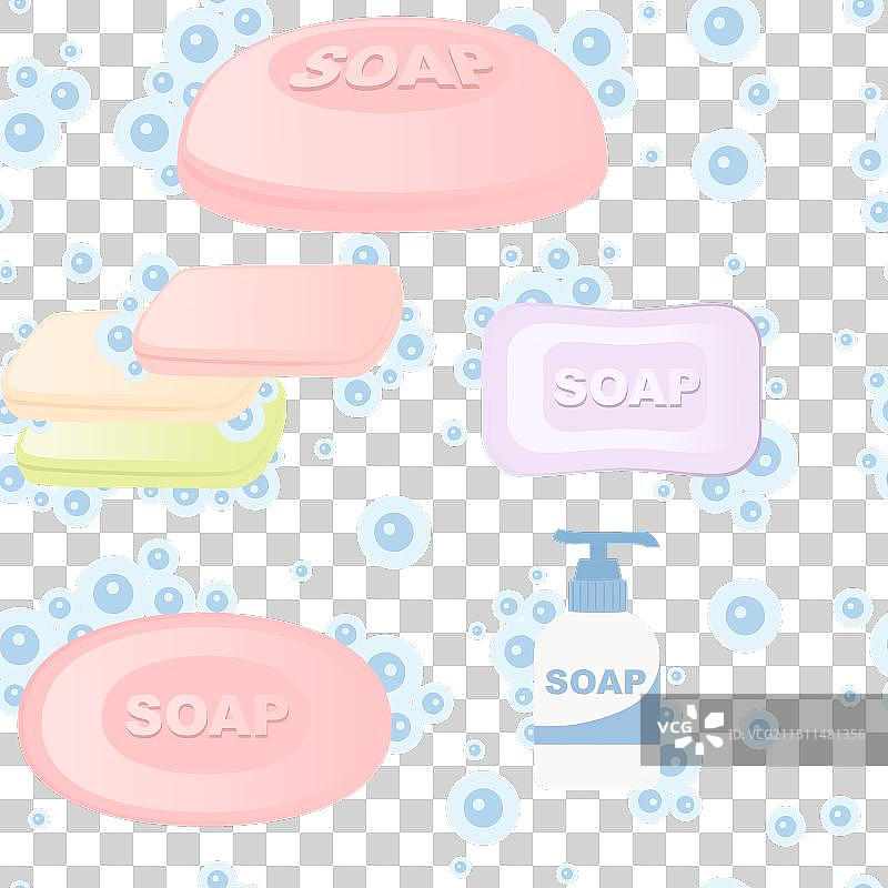 彩色条状肥皂无缝图案图片素材