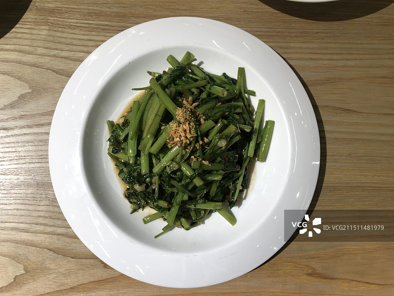 蔬菜青菜油炒空心菜图片素材