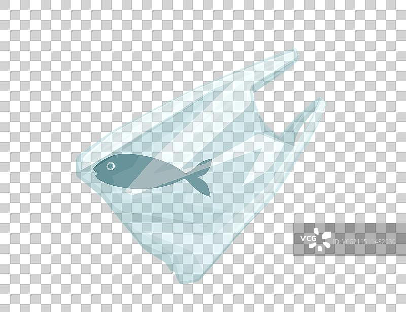 塑料袋里的鱼抽象污染问题图片素材