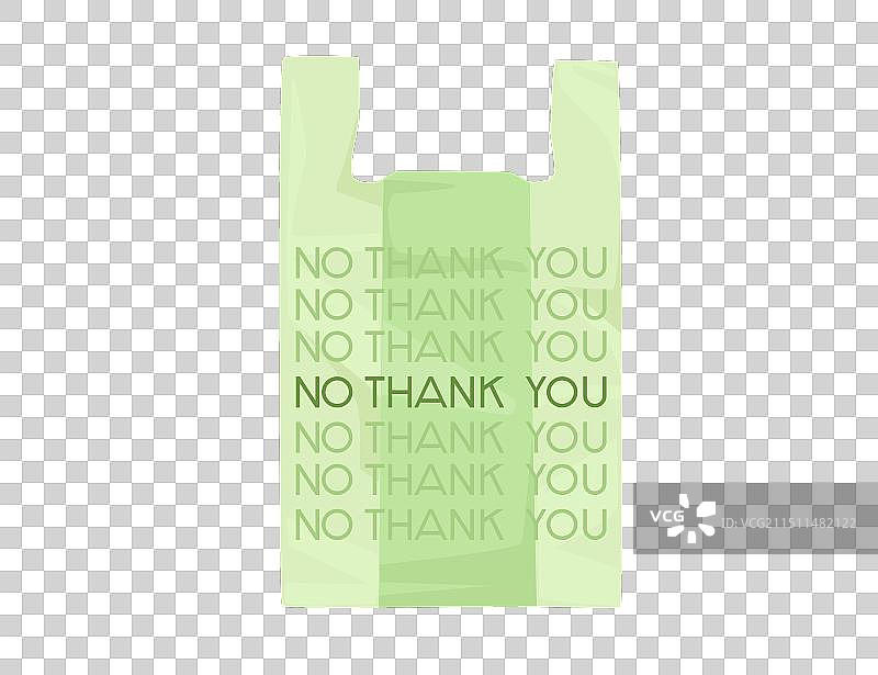无感谢标志的绿色塑料袋，生态主题图片素材