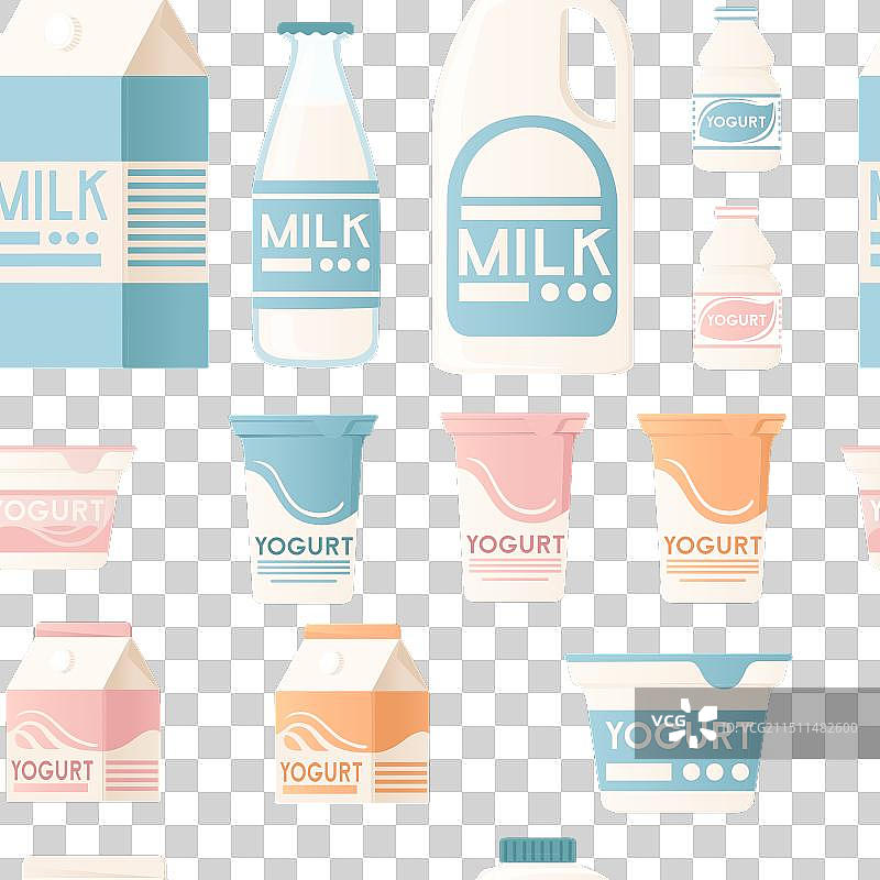 多种乳制品无缝图案图片素材