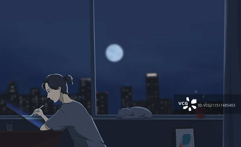 孤独的夜色图片素材