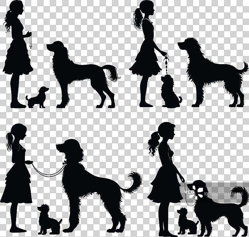 毛发蓬松的贵宾犬剪影图标图片素材