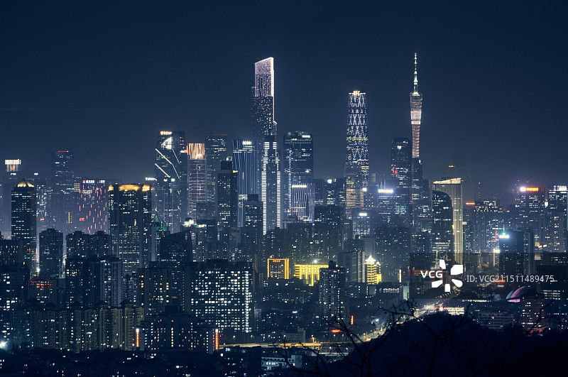 白云山夜景图片素材