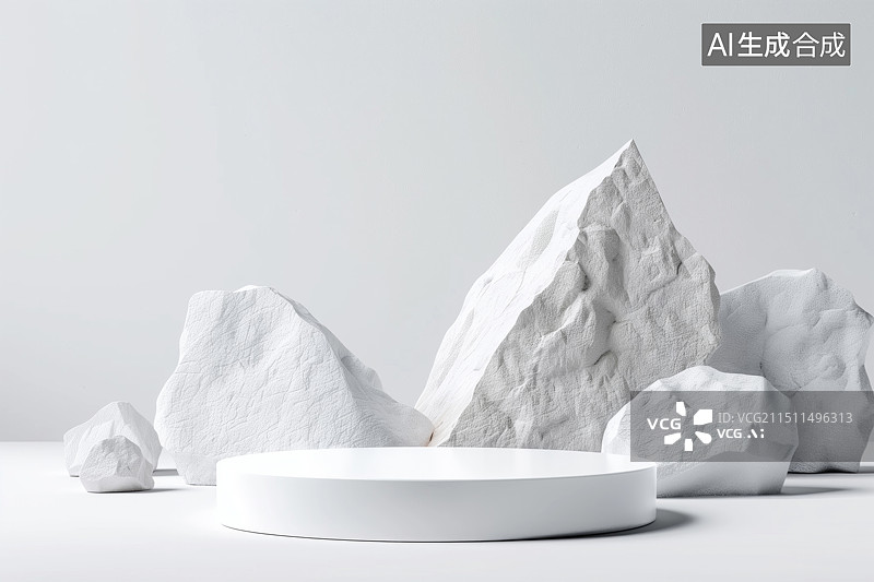 【AI数字艺术】电商产品 展台 岩石背景图片素材