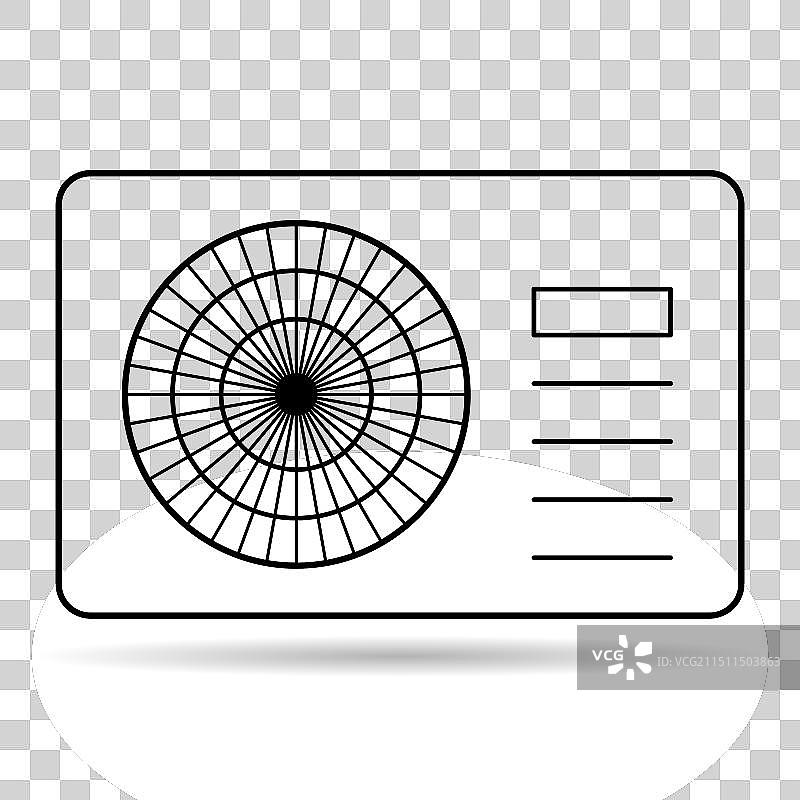 热泵气源阴影图标：制冷电力图片素材