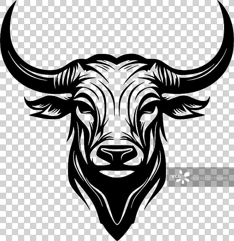 公牛极简剪影图片素材