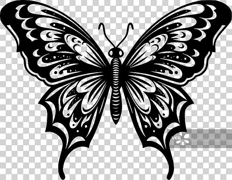 蝴蝶-极简主义和扁平的标志图片素材