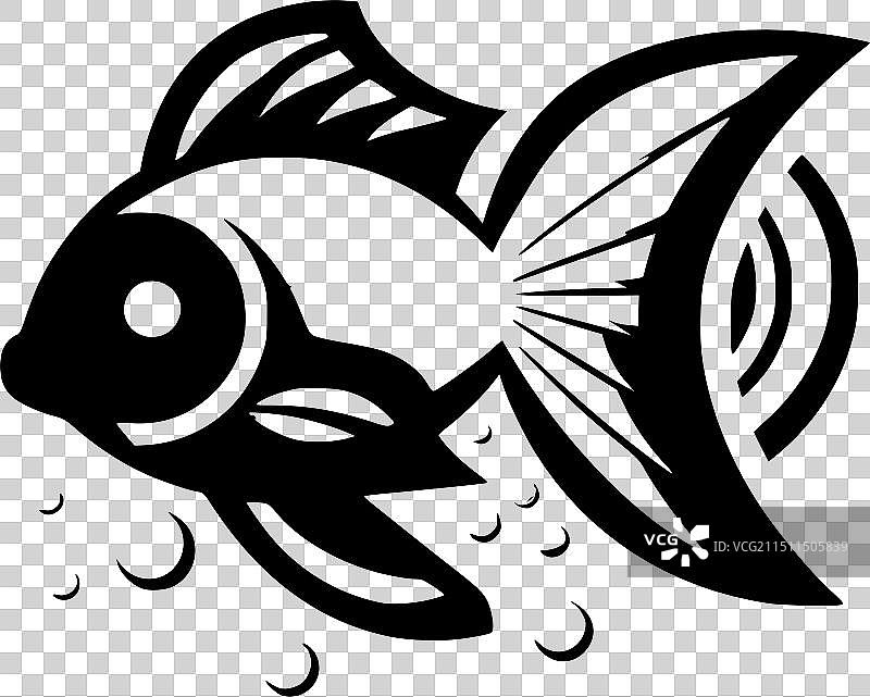 小丑鱼黑白稿图片素材