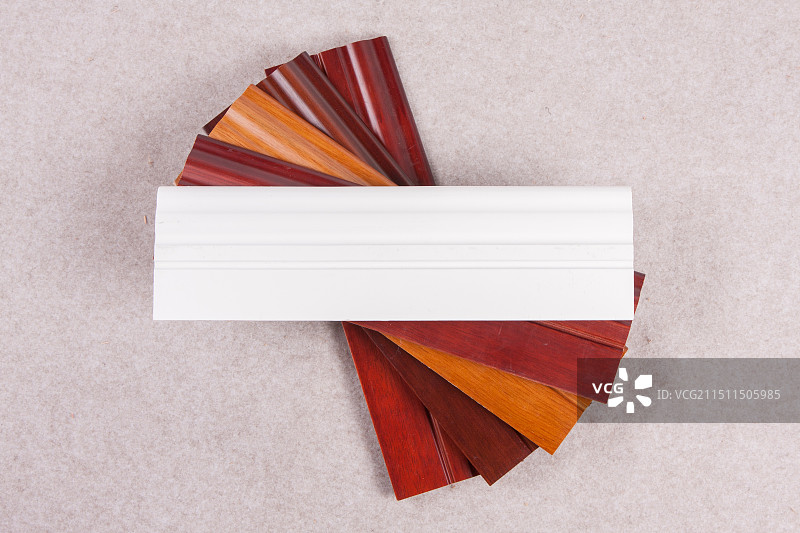 影棚拍摄室内建筑材料木制地板踢脚线图片素材