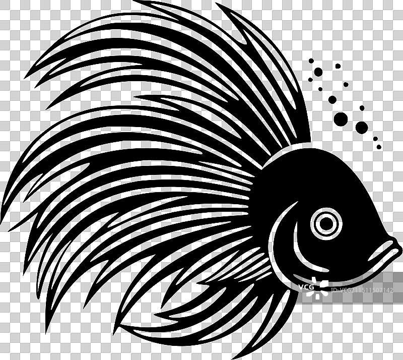 鱼 - 简约扁平风格标志图片素材