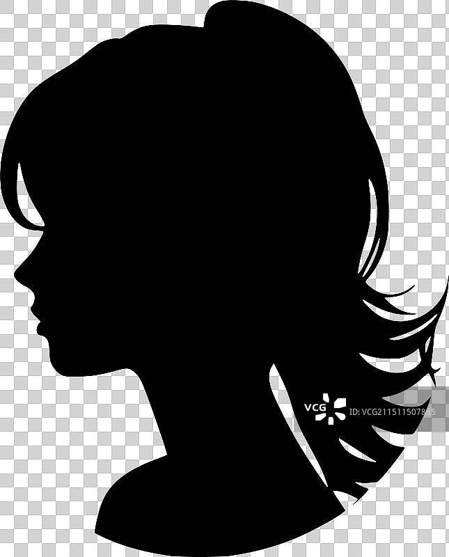 女孩极简剪影图片素材