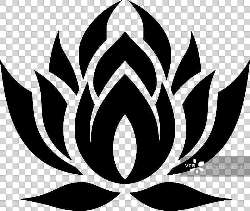 极简莲花剪影图片素材
