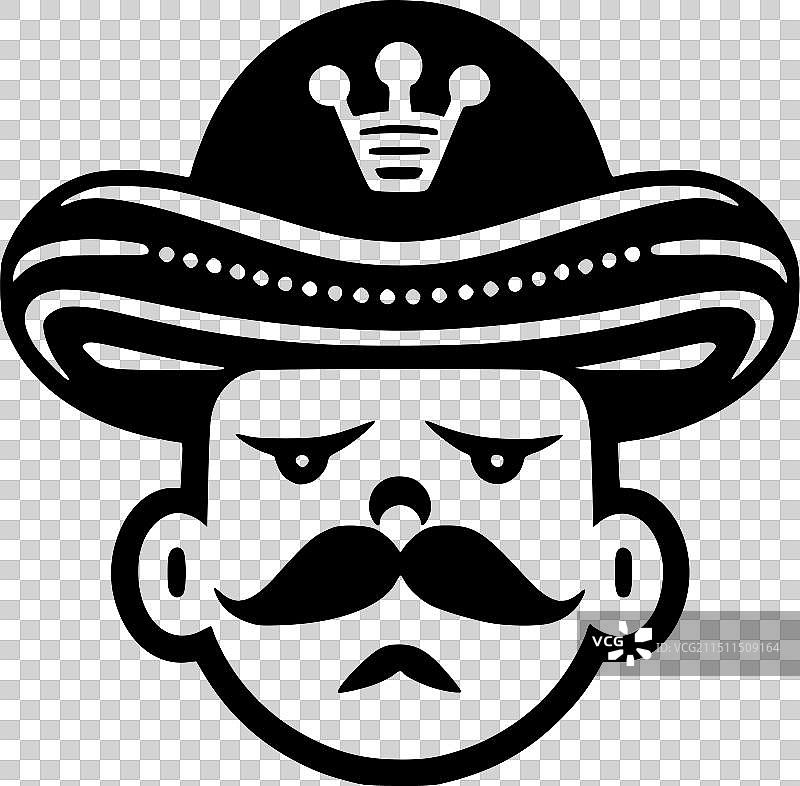 墨西哥黑白隔离图标图片素材