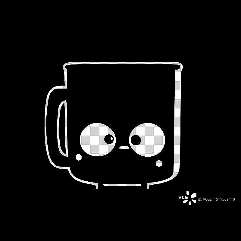 极简扁平风格的马克杯标志图片素材