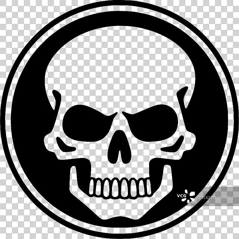 头骨-黑色和白色图片素材