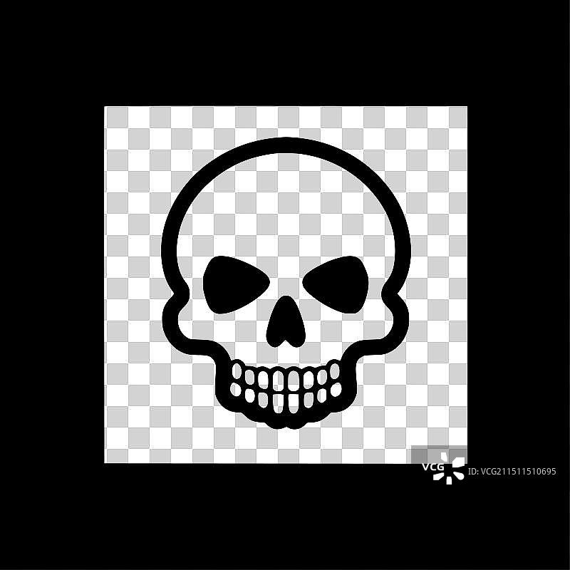 骷髅-黑色和白色孤立的图标图片素材