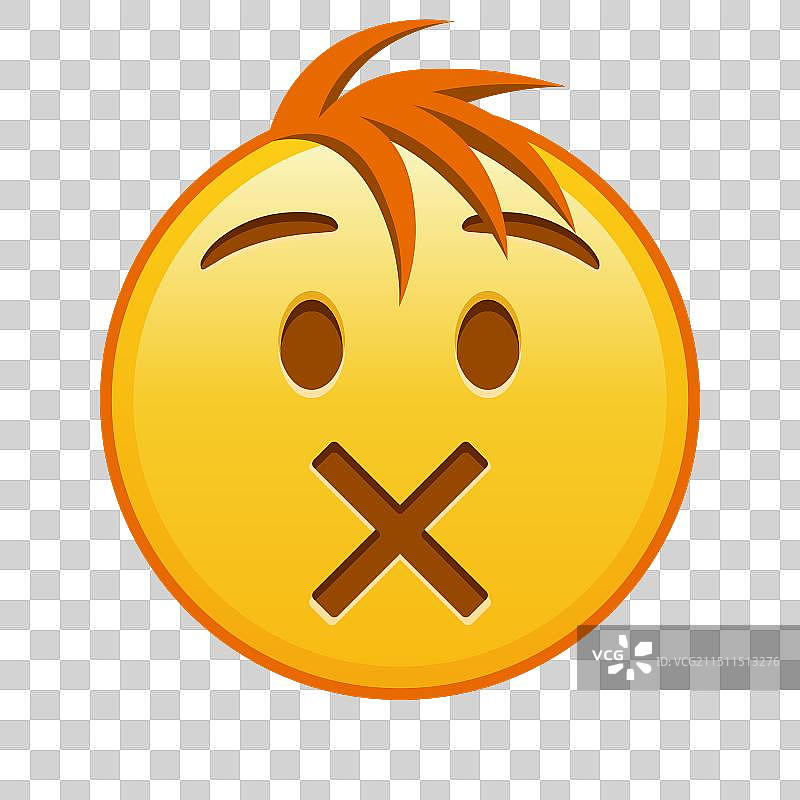 黄色大尺寸打叉嘴面部图片素材