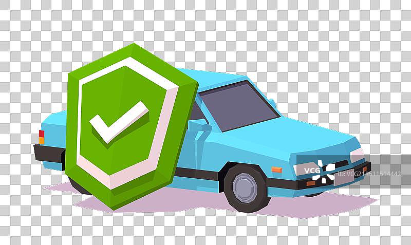 带有复选标记的绿色盾牌图片素材