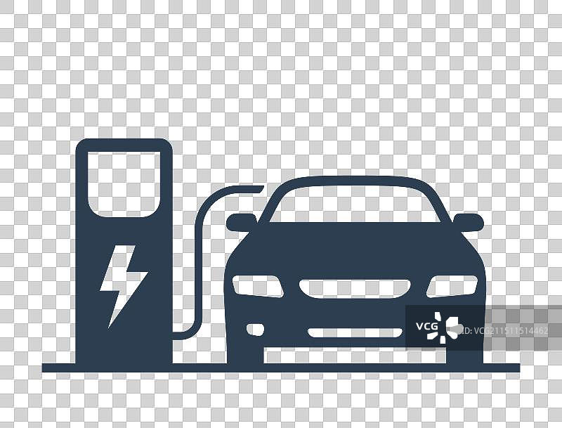 电动汽车和充电站图标图片素材