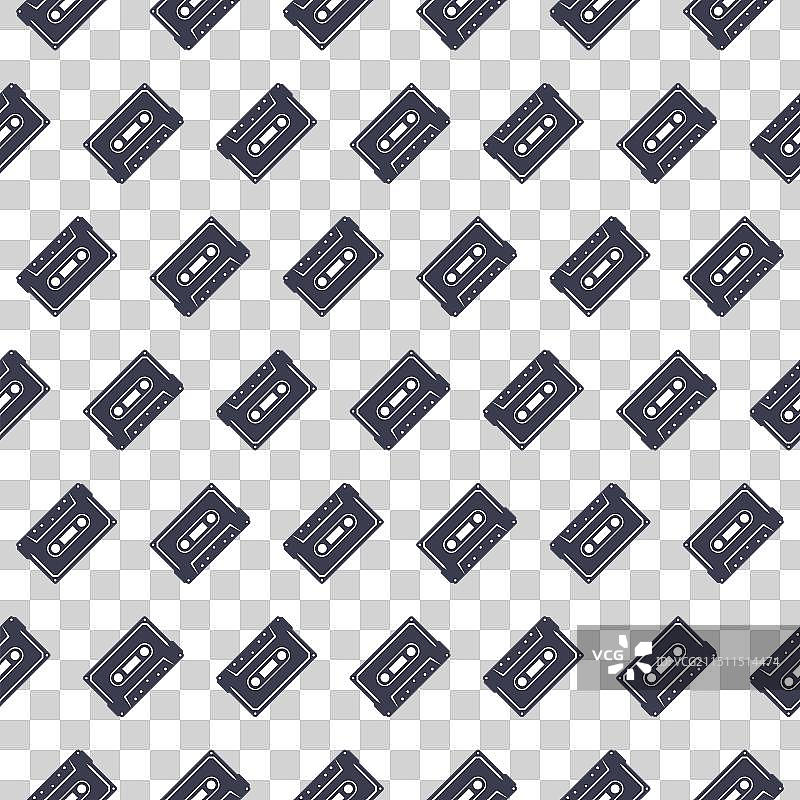 斜纹音频卡带无缝图案图片素材