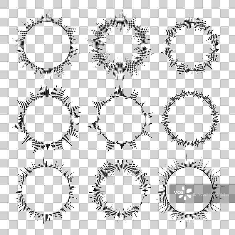 黑色圆形均衡器声波图片素材