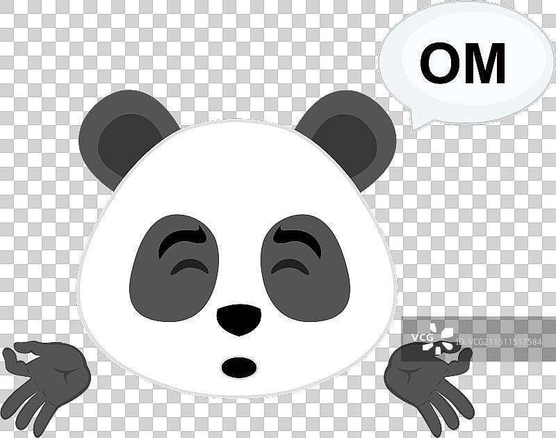 冥想中的熊猫头部图片素材