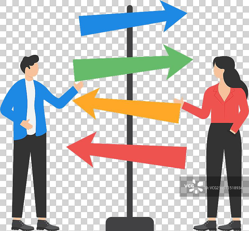 一男一女站立观看标志图片素材