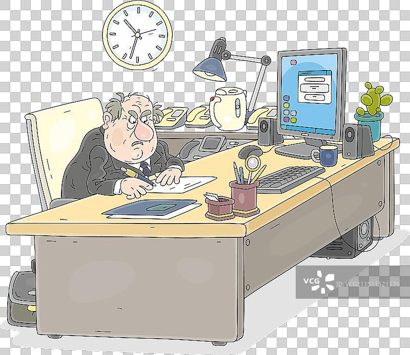 愤怒的官员在处理文书工作图片素材