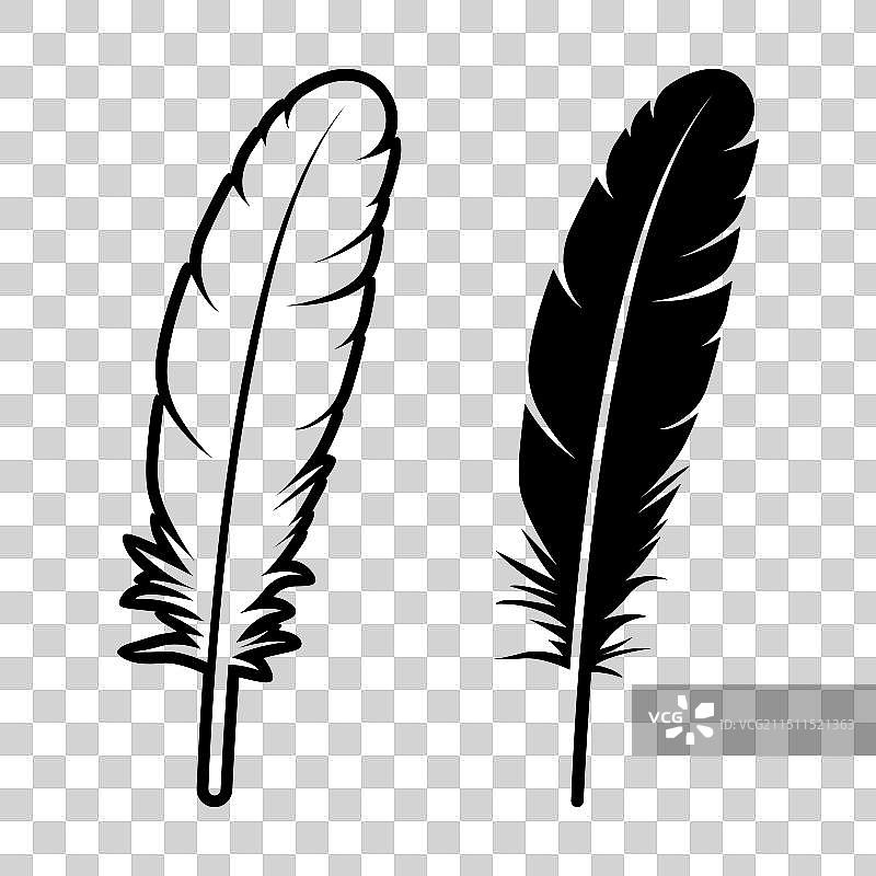 蓬松羽毛logo黑白图标图片素材