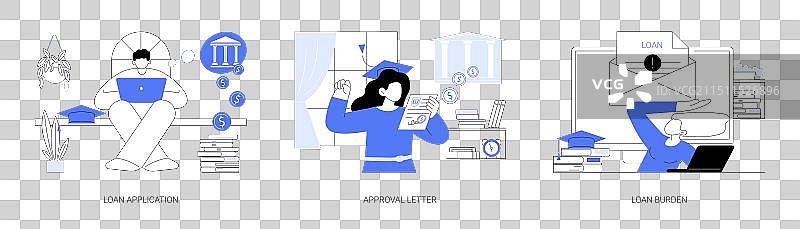 学生贷款卡通插画图片素材