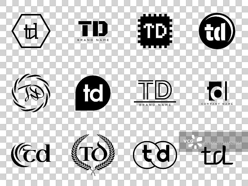 TD公司logo模板，字母T和D标志图片素材