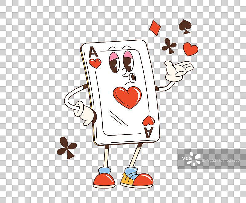 卡通groovy扑克王牌红心人物图片素材