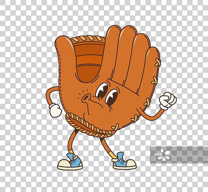 复古时髦皮革棒球手套角色图片素材