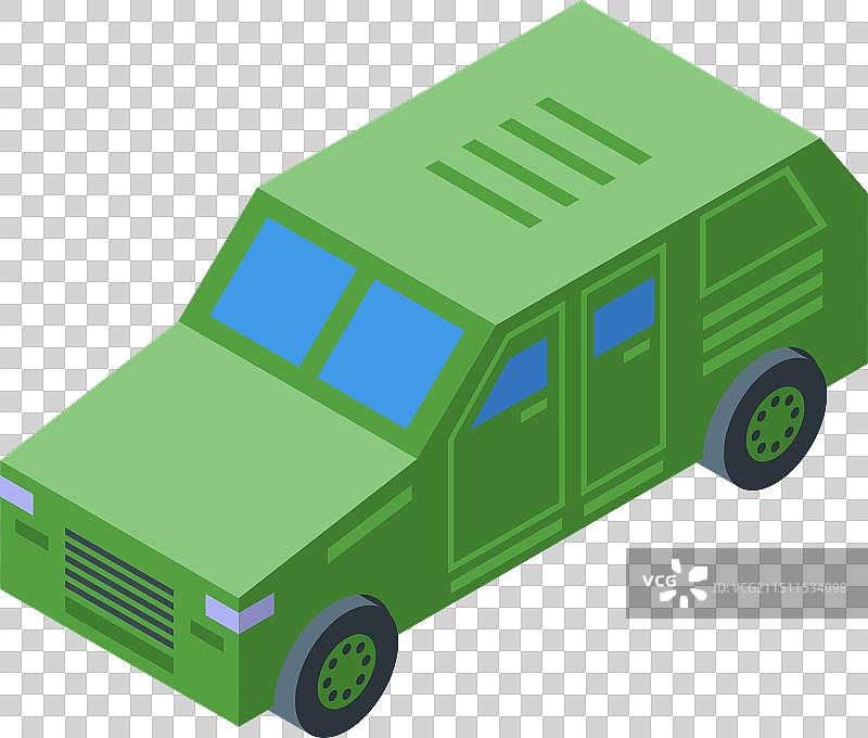 绿色军用车辆2.5D模型图片素材