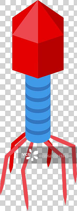 简化噬菌体病毒模型展示图片素材