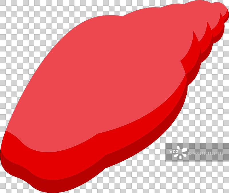 红色海螺贝壳躺在白色背景上图片素材