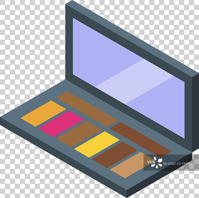 展示彩色妆容的眼影盘图片素材