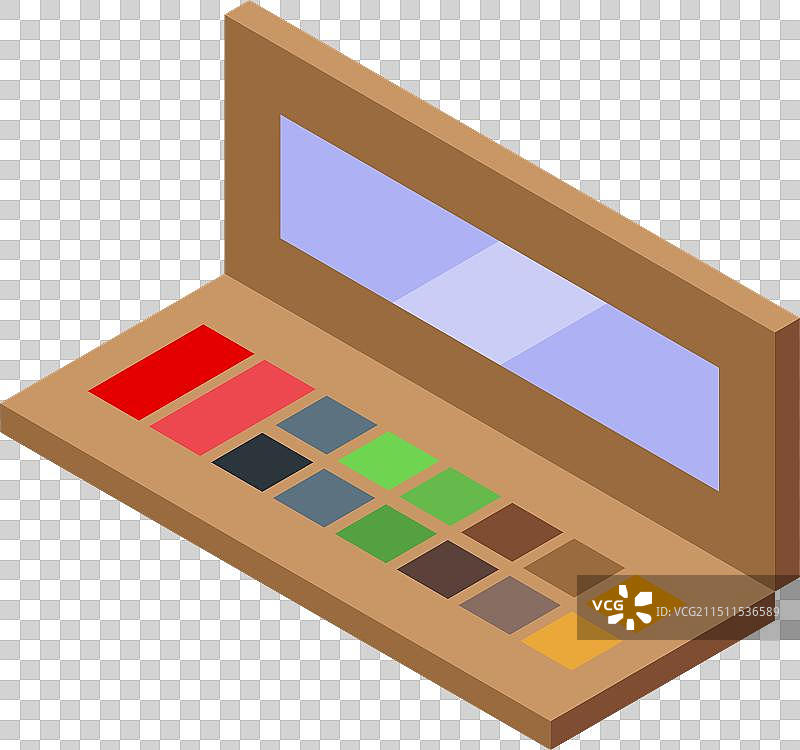 带有镜子的彩色眼影盘图片素材