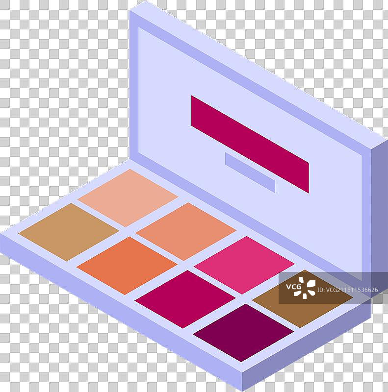 展示彩色妆容的眼影盘图片素材