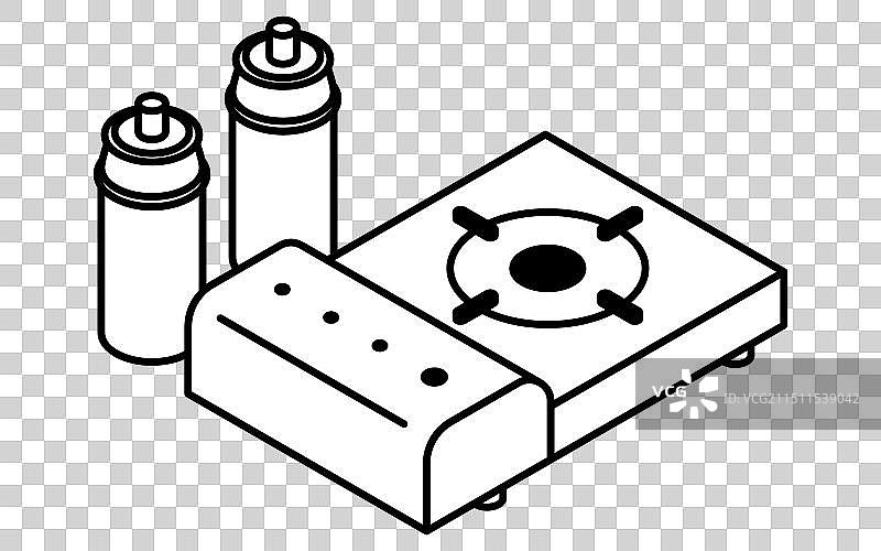 简单的急救箱卡带线条画图片素材