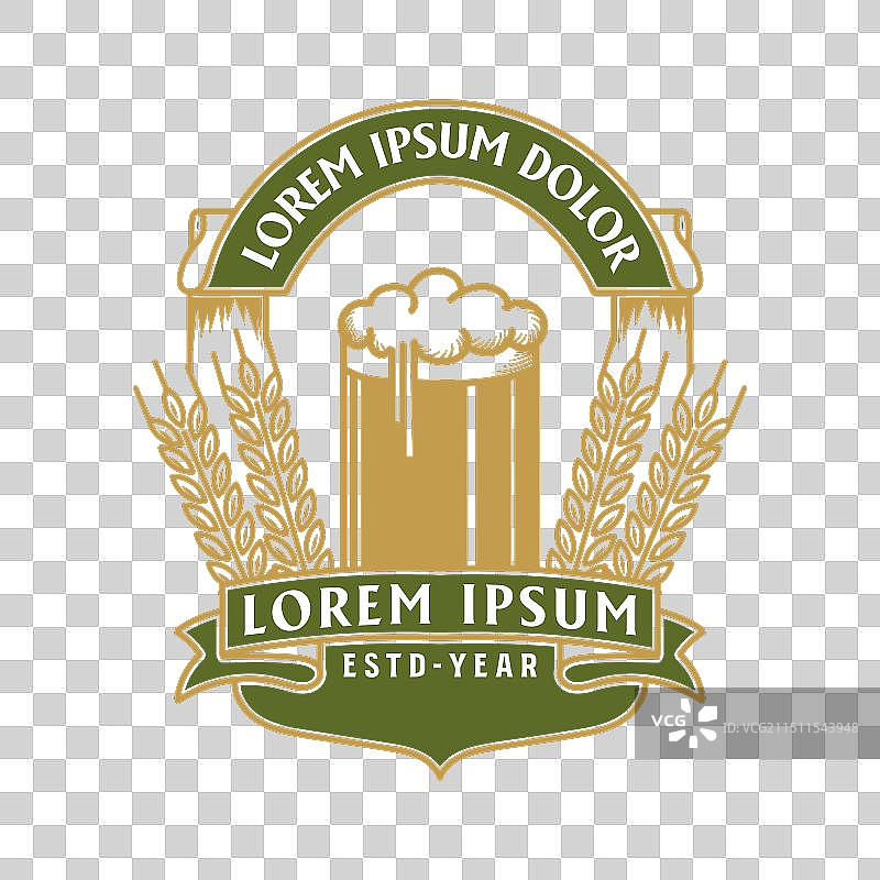 复古麦芽啤酒杯徽章图片素材