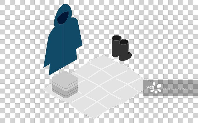 雨具应急包，包括雨衣和靴子图片素材