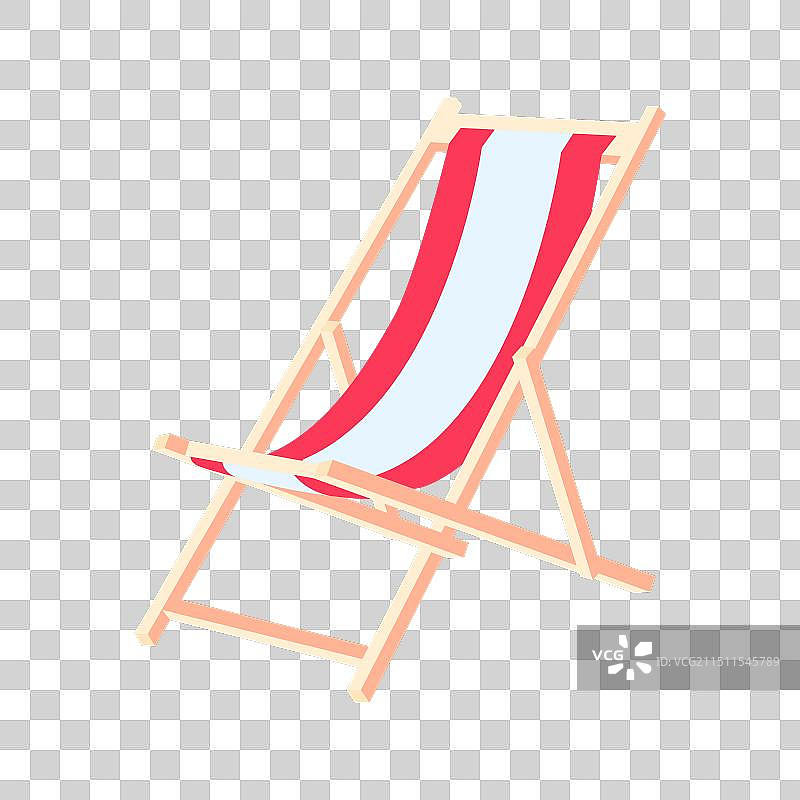隔离的海滩躺椅概念图片素材