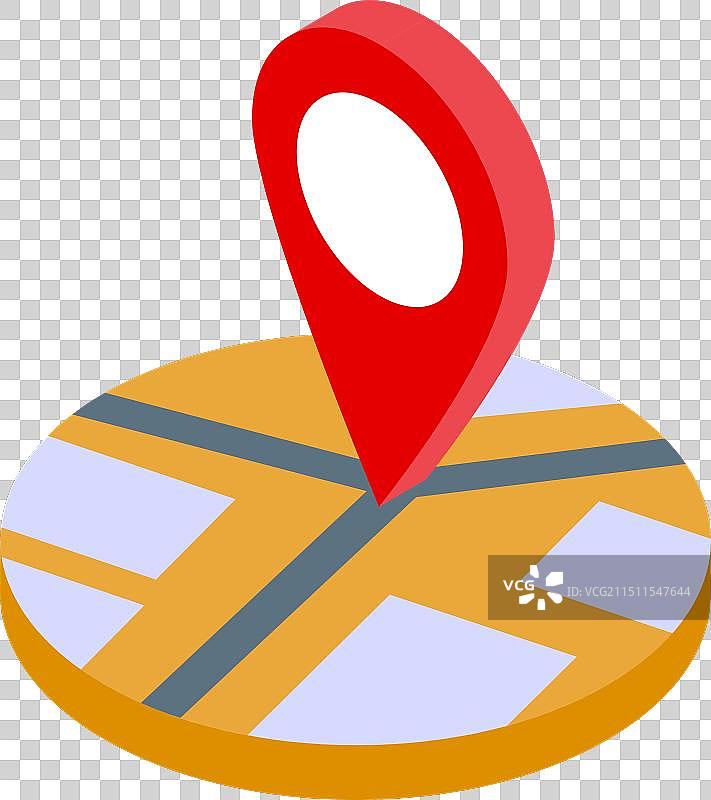 2.5D风格的目的地位置标记图钉图片素材