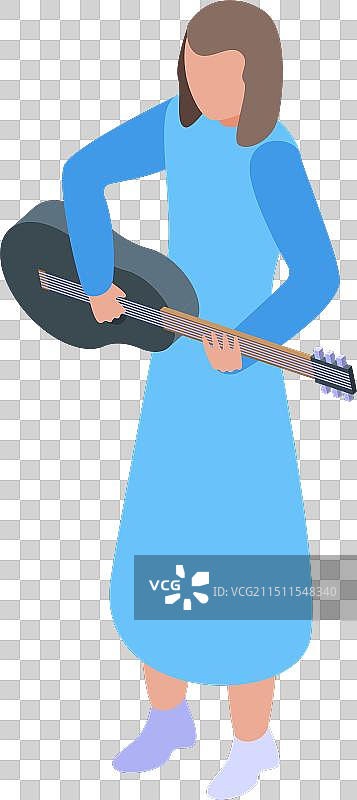 演奏原声吉他的女音乐家图片素材